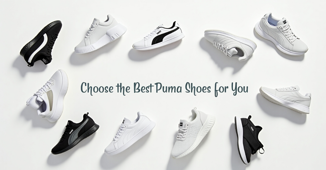 Puma shoes arranged in a circle