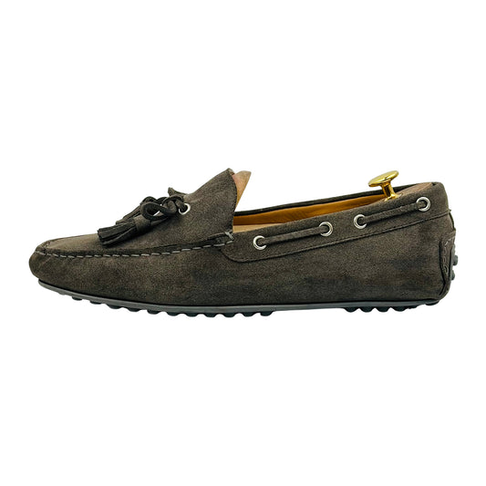 Zara Men's Brown Suede Tassel Loafers (Size 43)