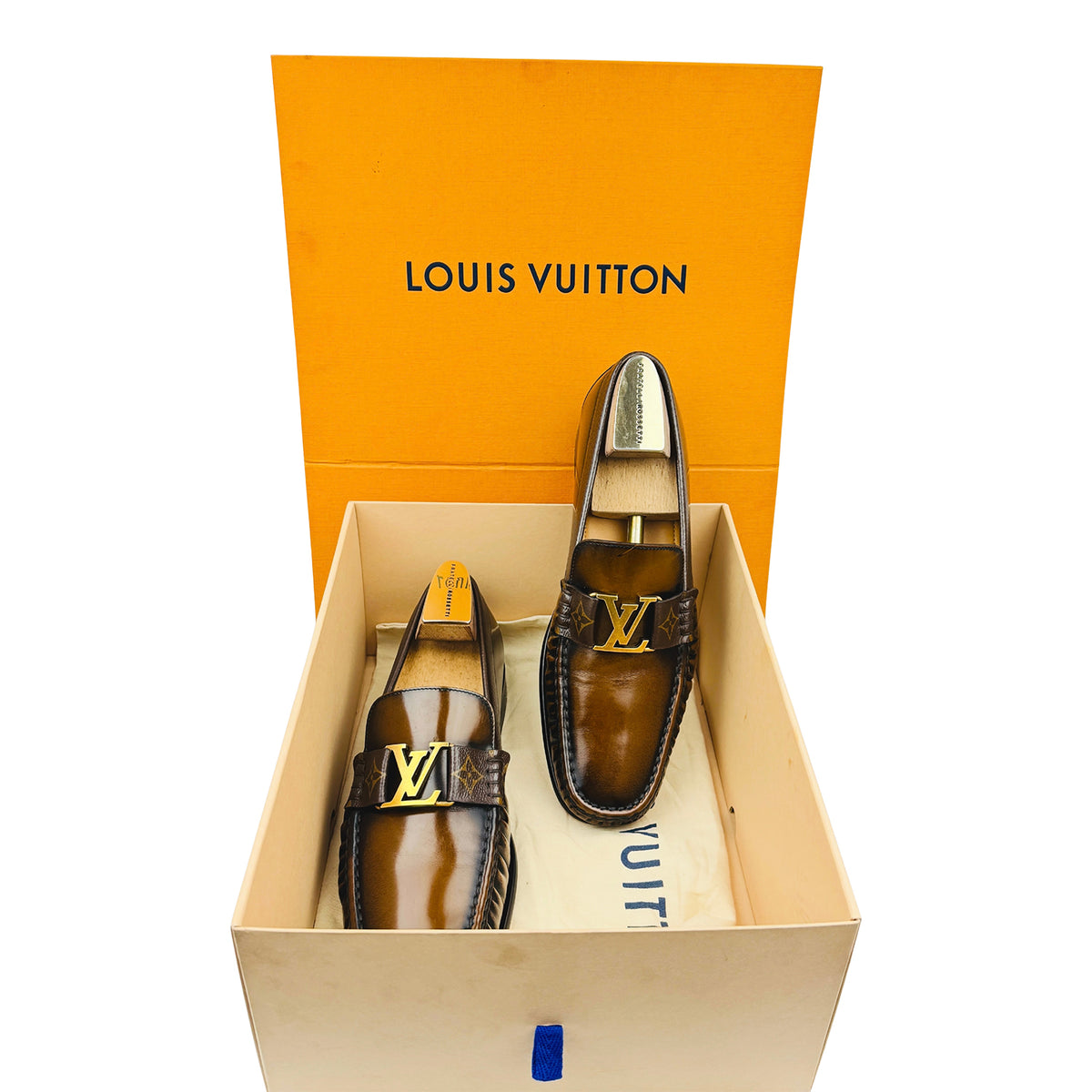 Louis Vuitton Major Burnished Brown Italian Loafers (Size 44.5/45)