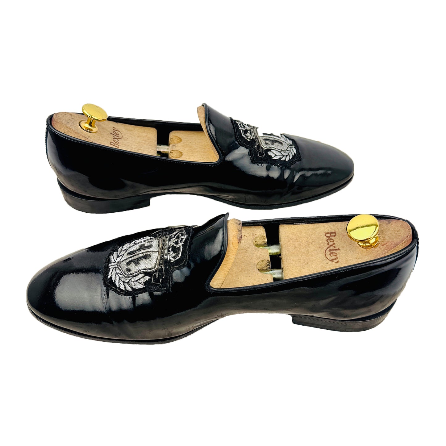 Billionaire Men's Patent Embossed Logo Loafers (Size 42.5/43)