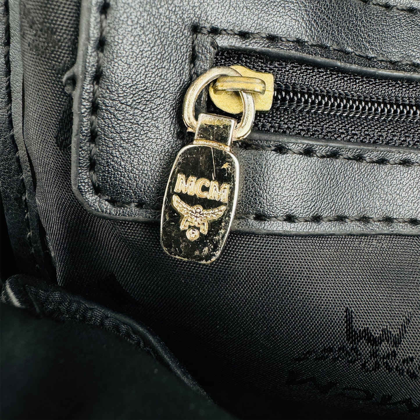 MCM Stark Black Visetos Mixed Studded Backpack