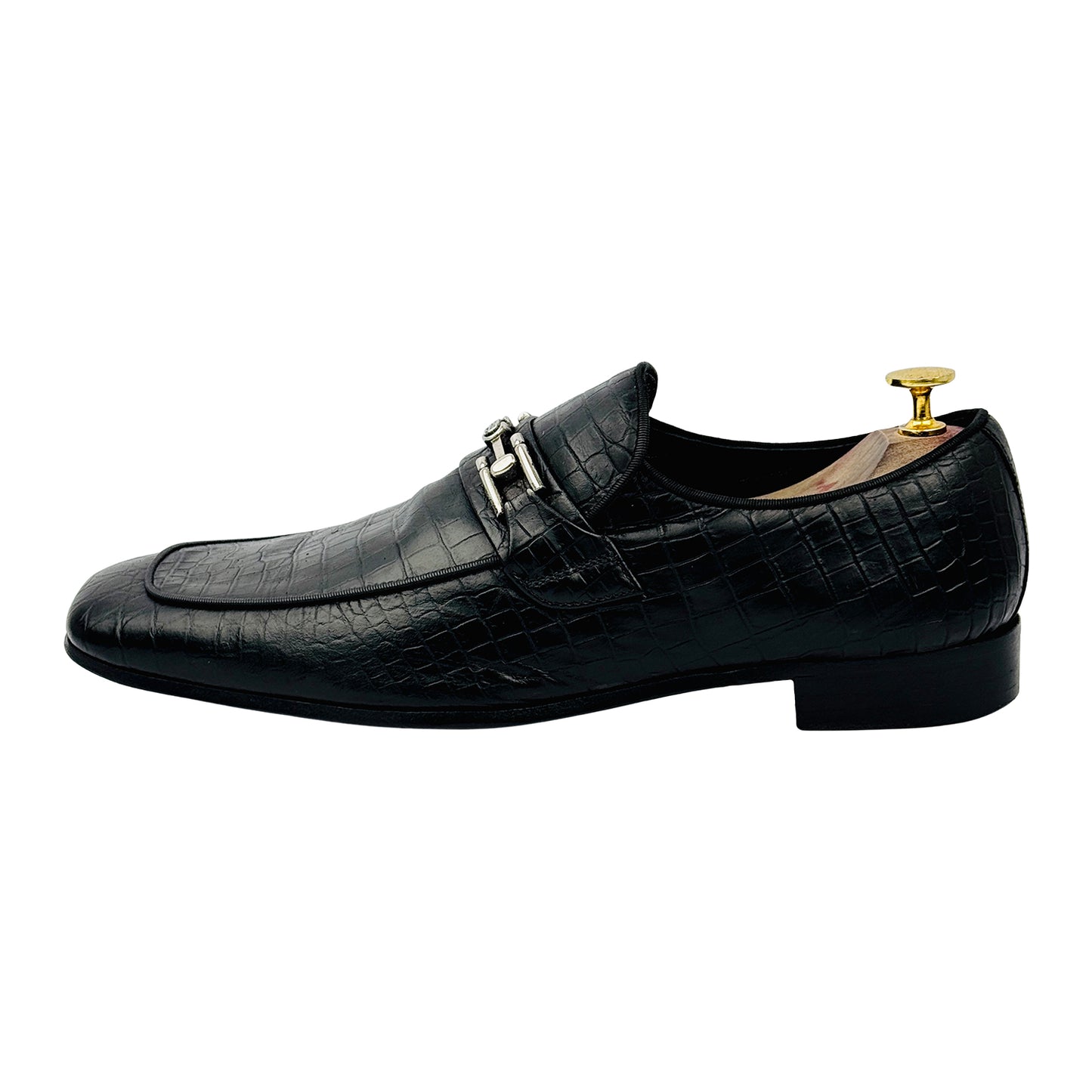 Image of Dolce & Gabbana Men's Black Crocodile Leather Loafers (Size 42.5/43)