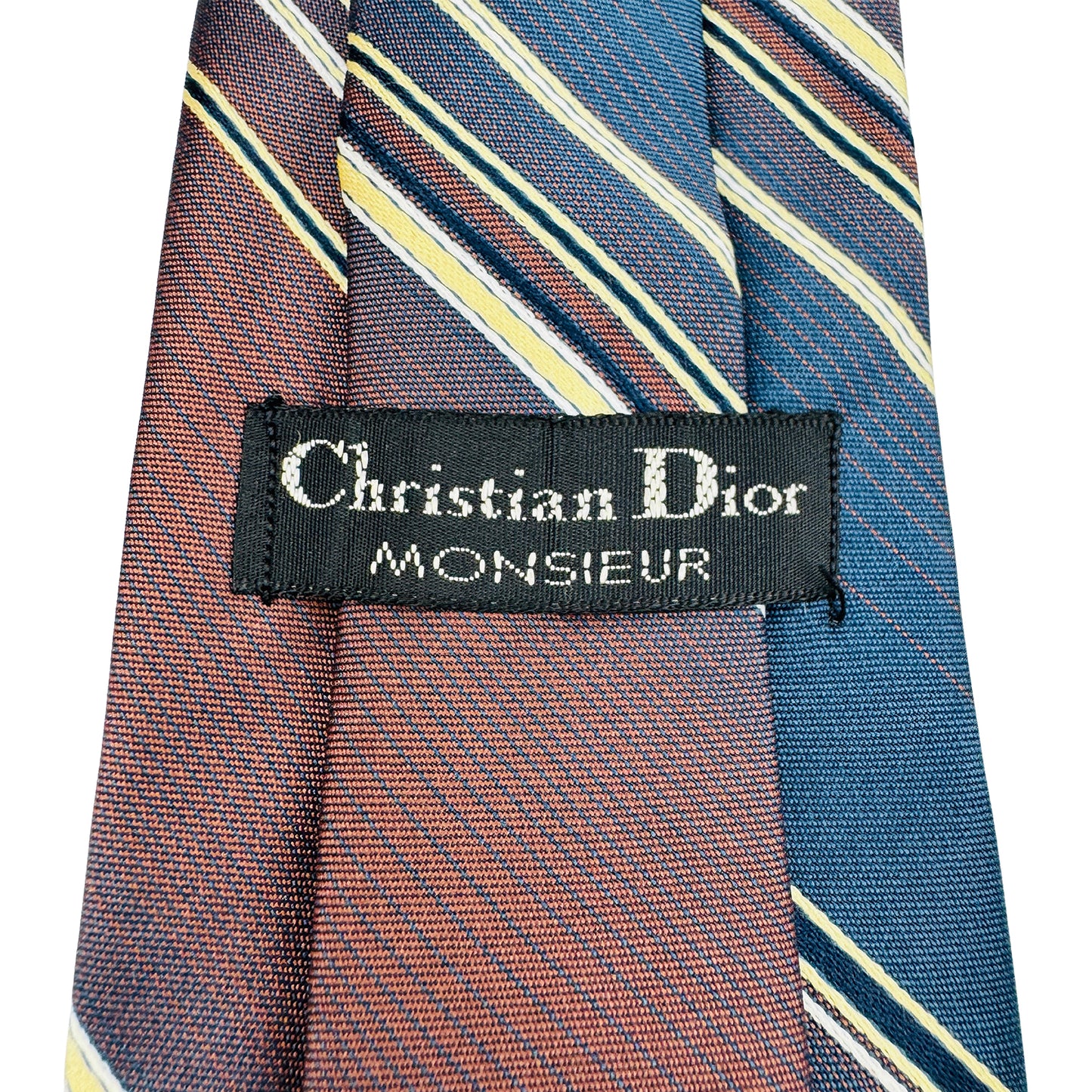 Christian Dior Teal Blue 'Diagonal Stripes' Tie (Size Regular)
