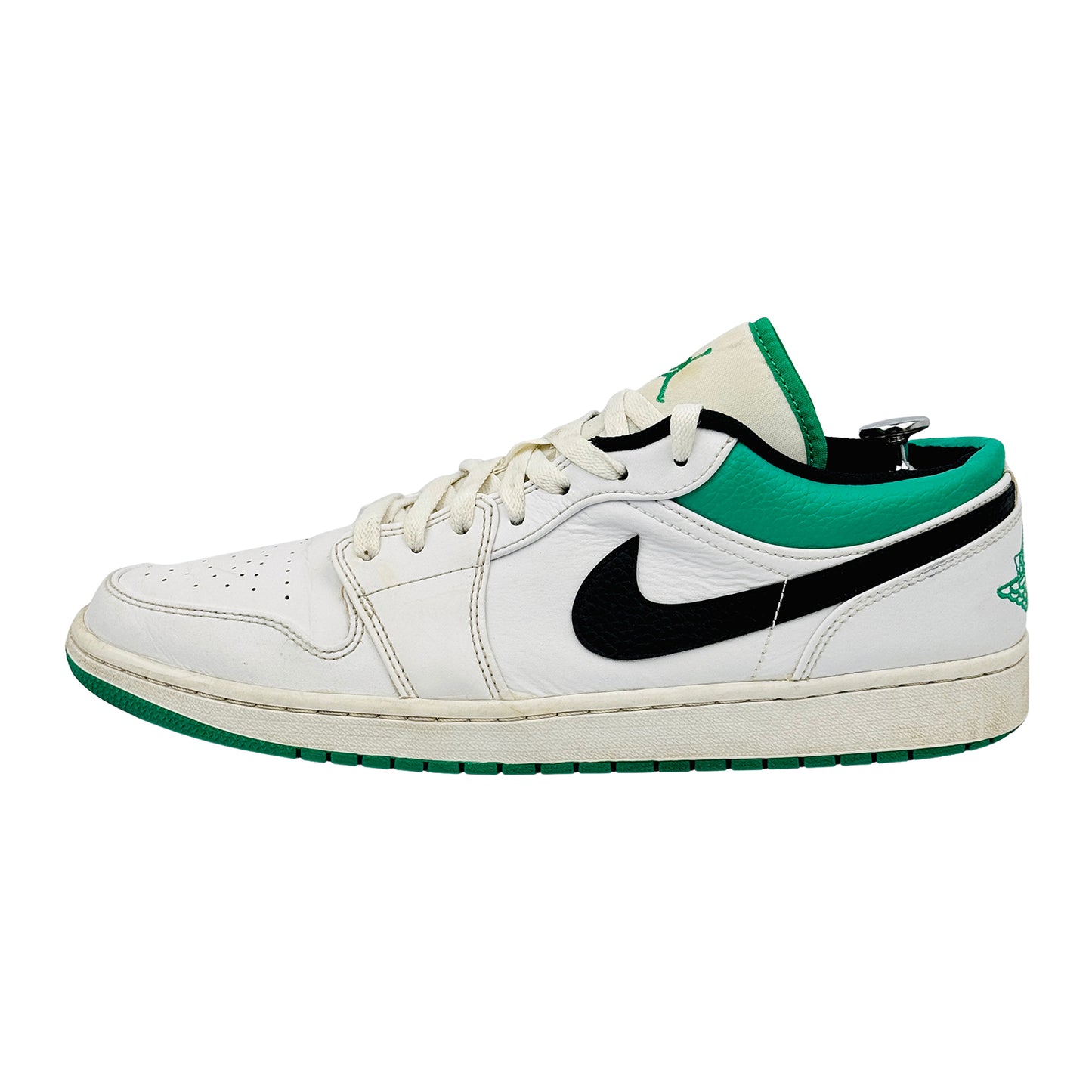 Nike Air Jordan 1 Low 'White Lucky Green' Shoes (Size 46) - 553558-129