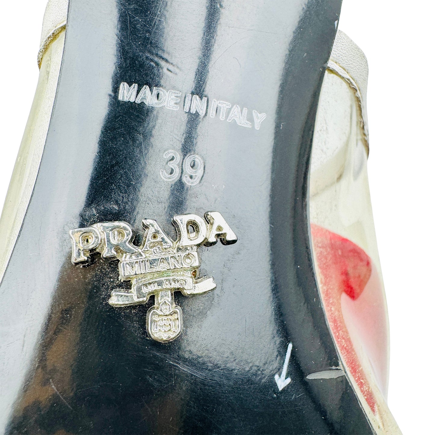 Prada Women's Silver High Mule Heels (Size 39)