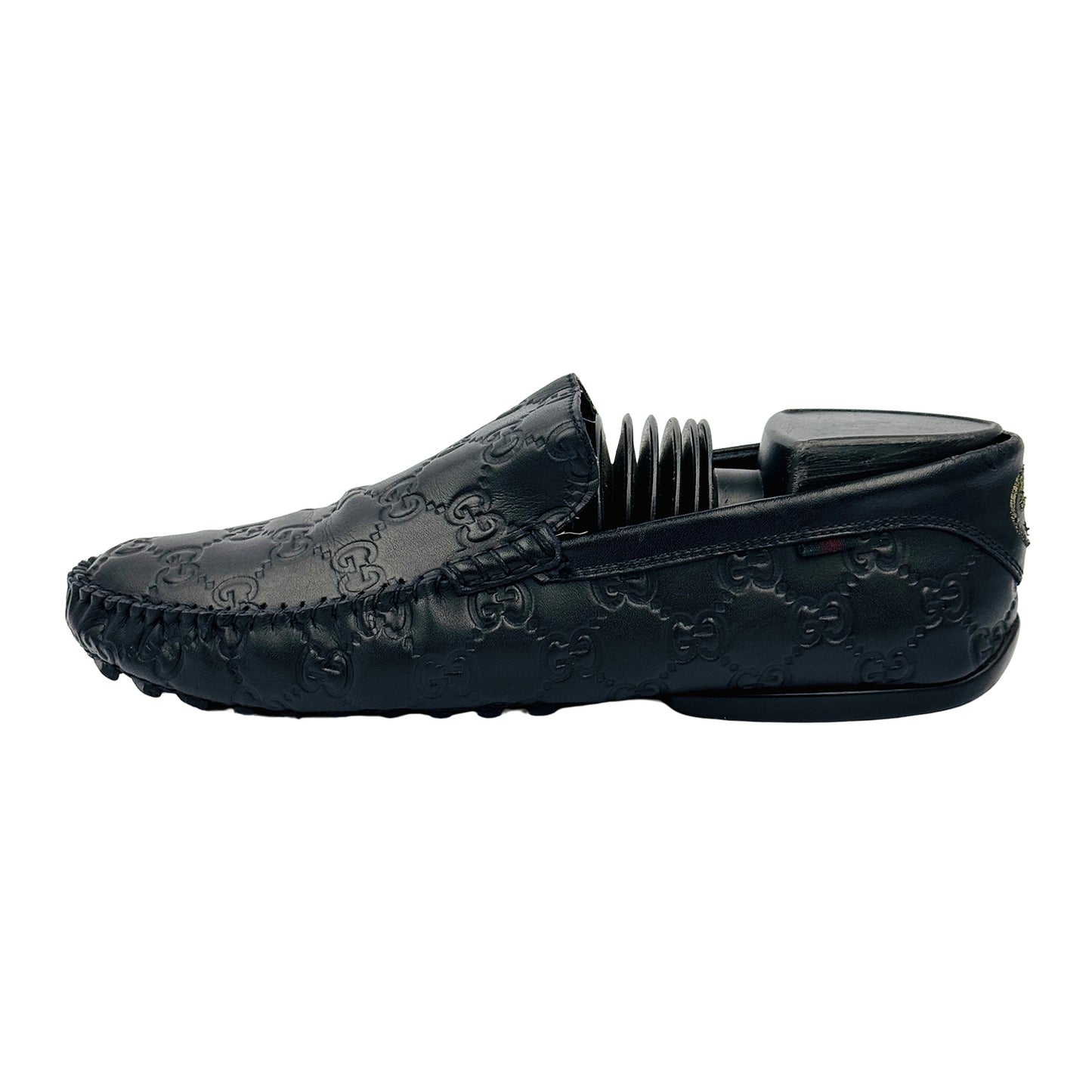 Gucci Signature GG Black Debossed Loafers (Size 39/40)
