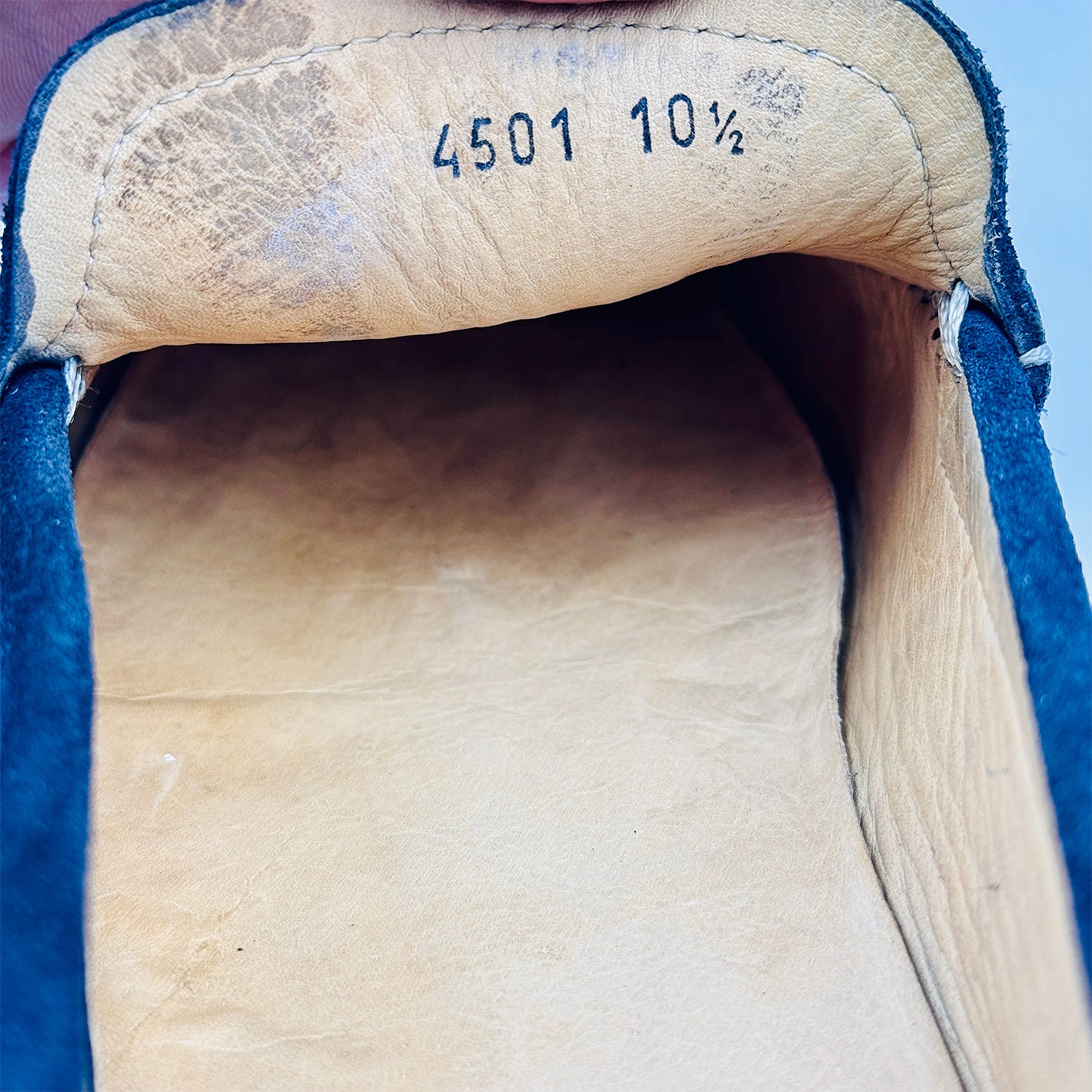 John White Men's Navy Suede Loafers (Size 44.5/45)