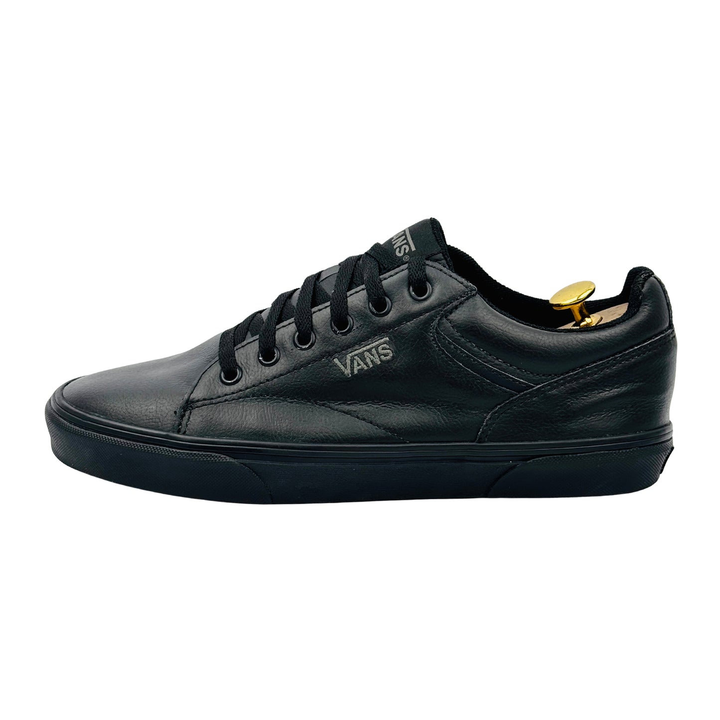 Vans Men's Atwood Black Leather Classic Sneakers (Size 43)