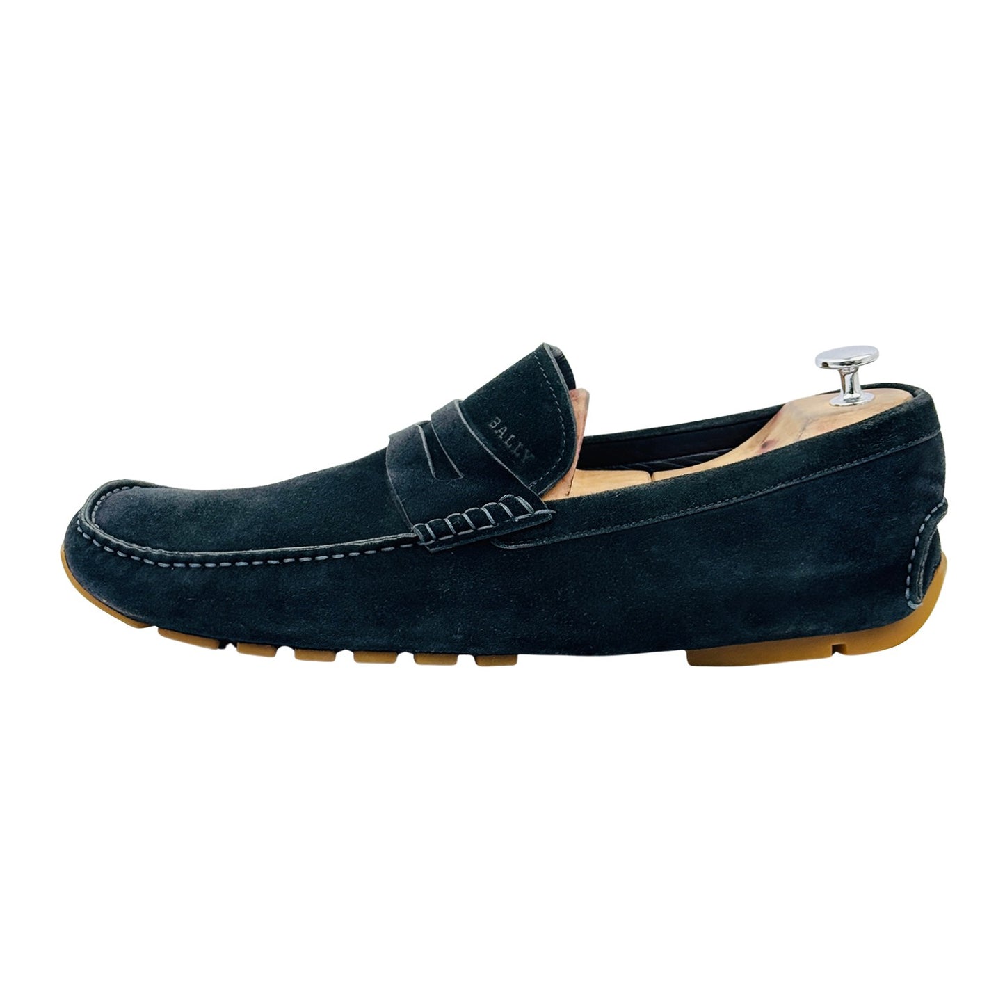 Bally Men's Pilot Driver Navy Blue Loafers (Size 45.5/46)