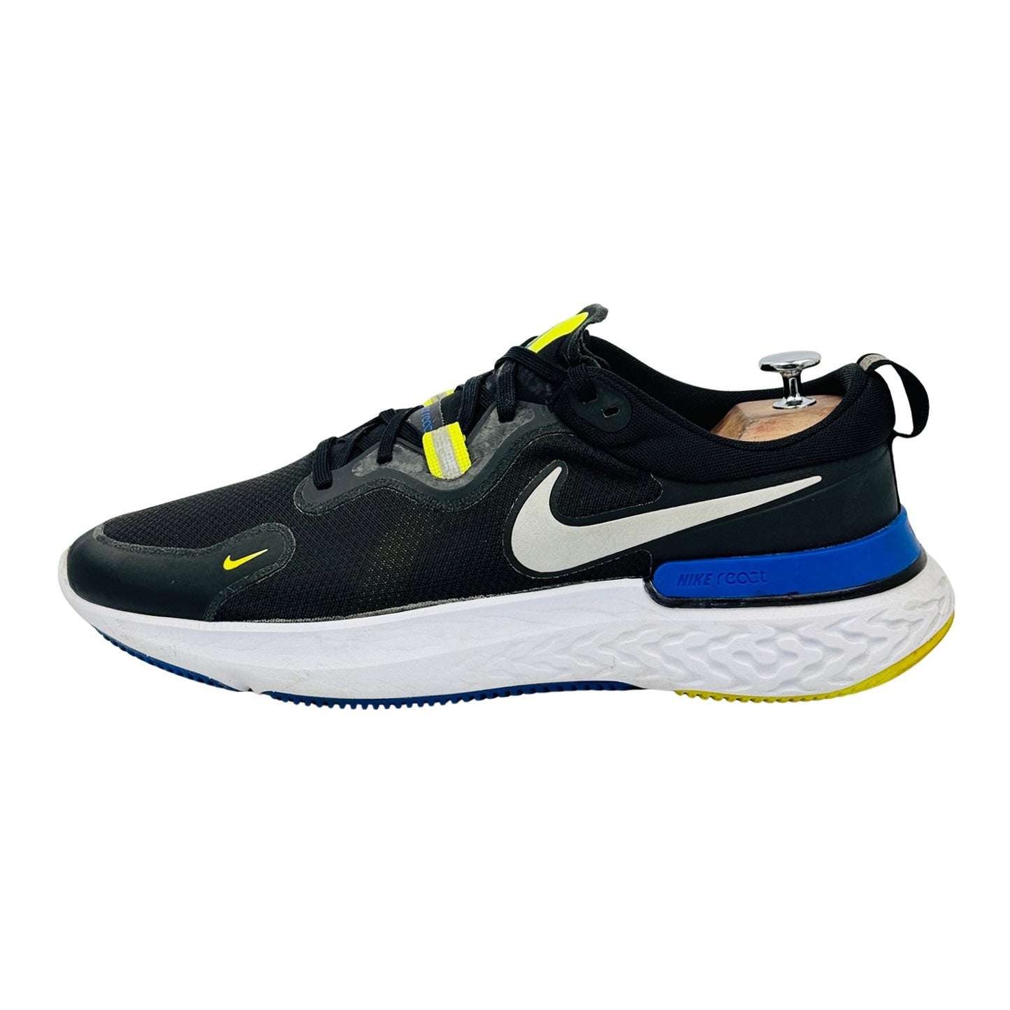 Nike Men's React Miler 'Black Cyber Blue' Shoes (Size 45) - CW1777-011