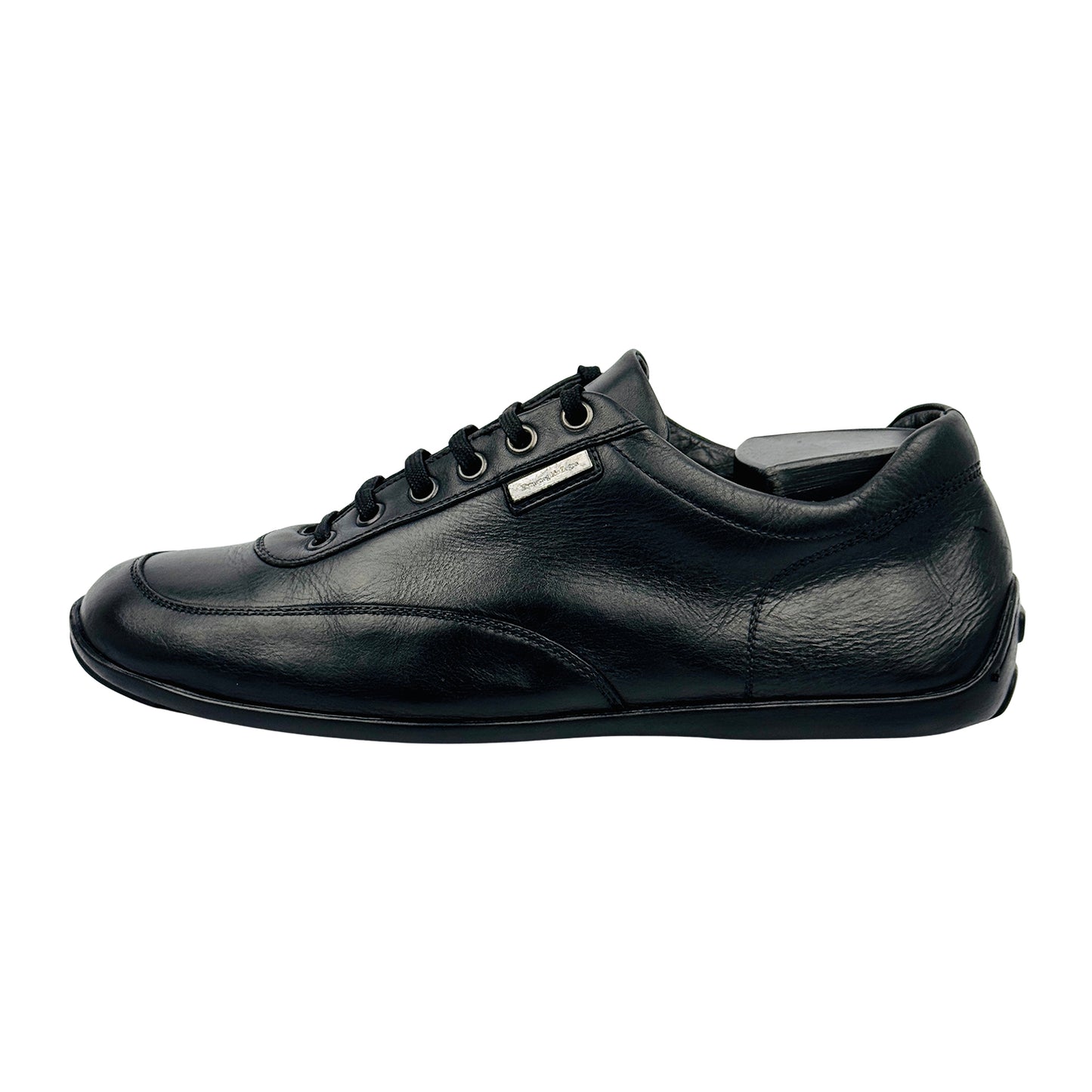 Ermenegildo Zegna Men's Black Leather Sneakers (Size 41/41.5)