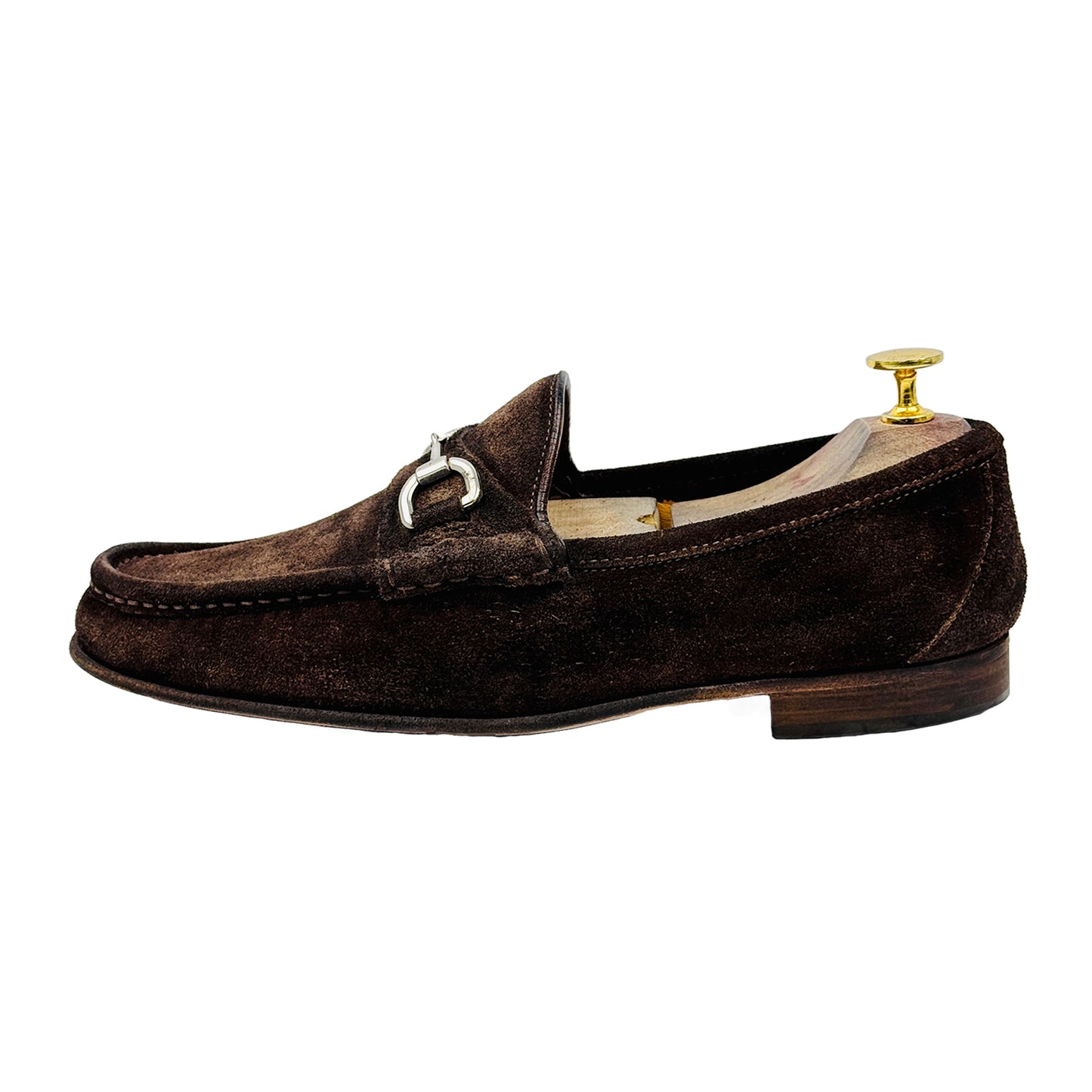 Gucci Men's Horsebit Brown Suede Loafers (Size 41/41.5)