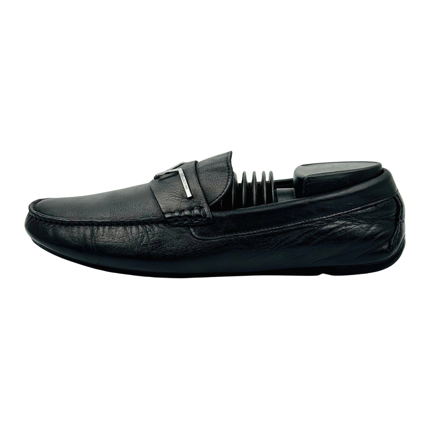 Versace V-Logo Bit Driver Black Loafer (Size 41/42)