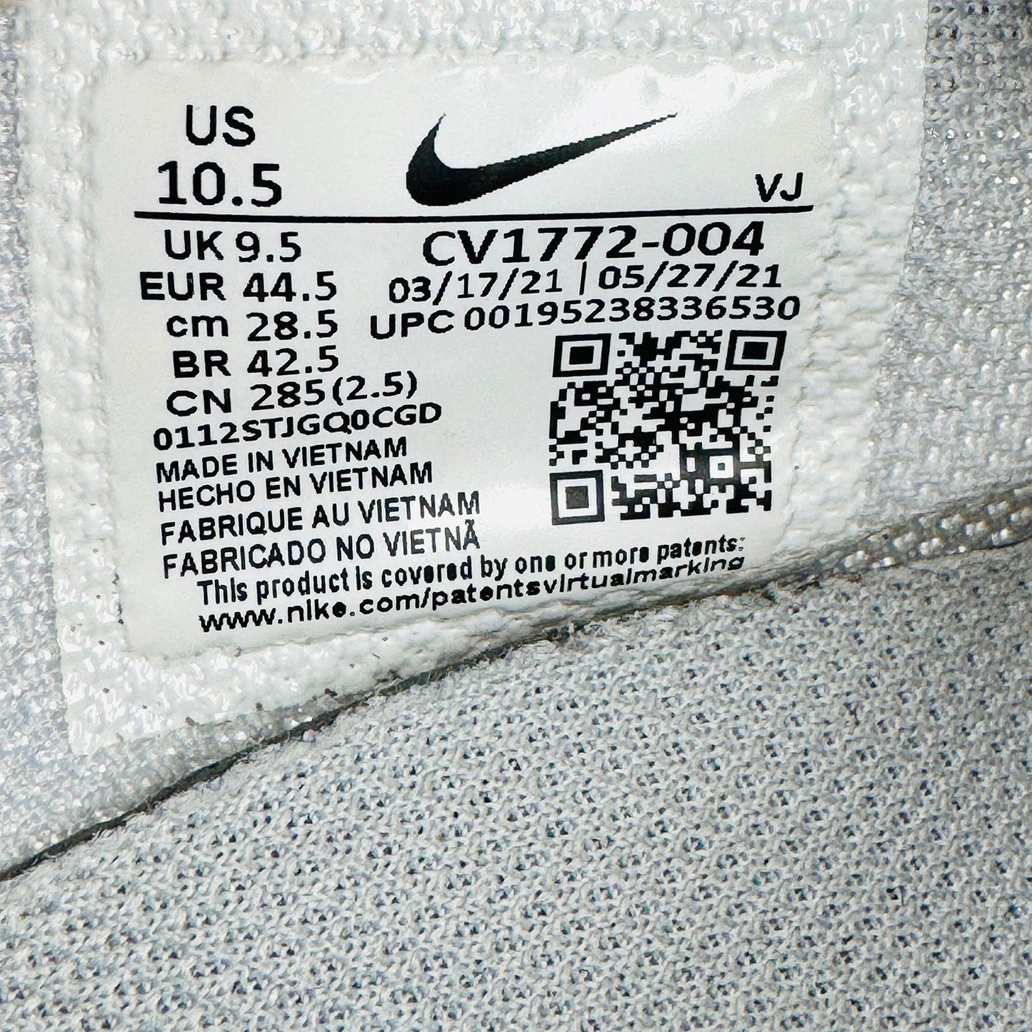 Nike React Live 'Light Smoke Grey' Shoes (Size 44.5) - CV1772-004