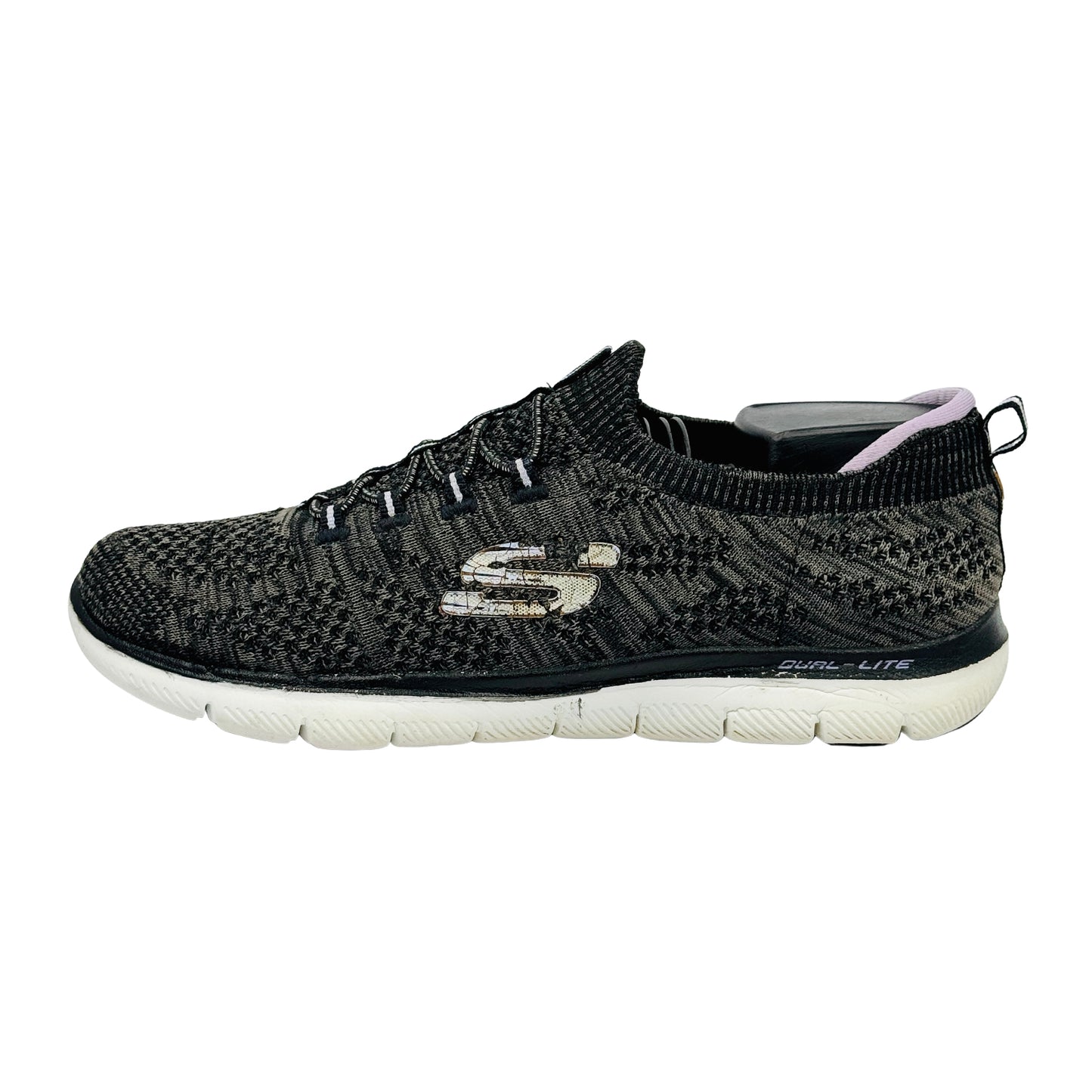 Skechers Dual Lite 'Black Lavender' Shoes (Size 38.5)