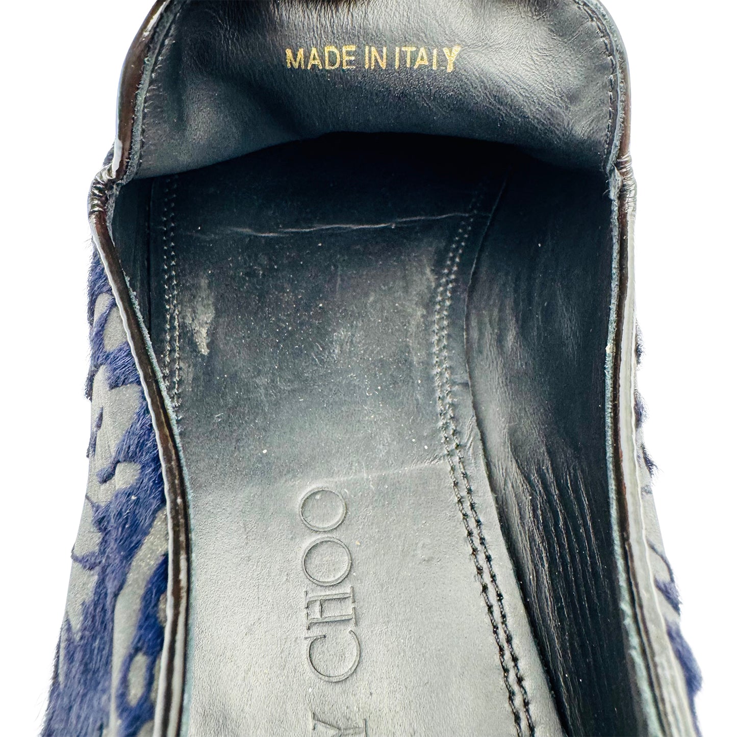 Jimmy Choo Men's Navy Grey Embossed Italian Loafer (Size 42)