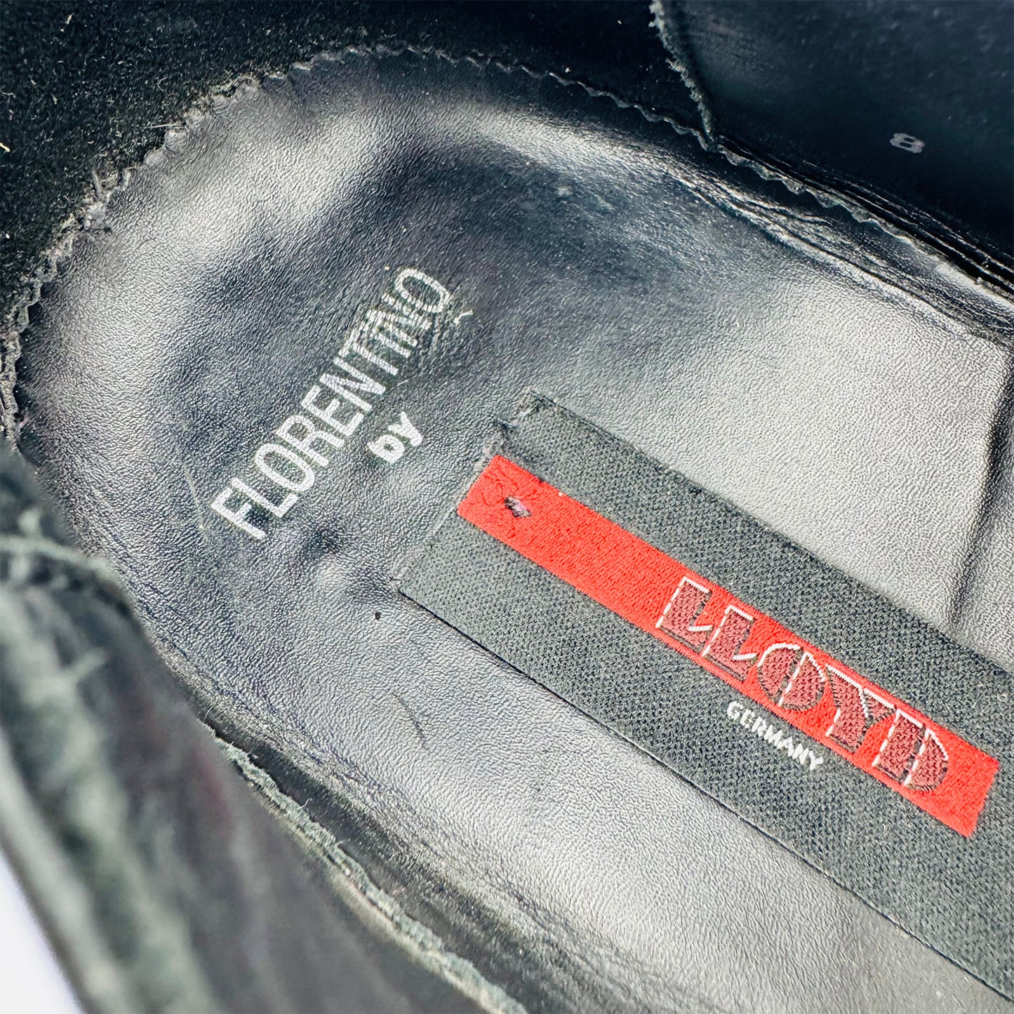 LLOYD Florentino Black Leather Derby Shoes (Size 42.5)