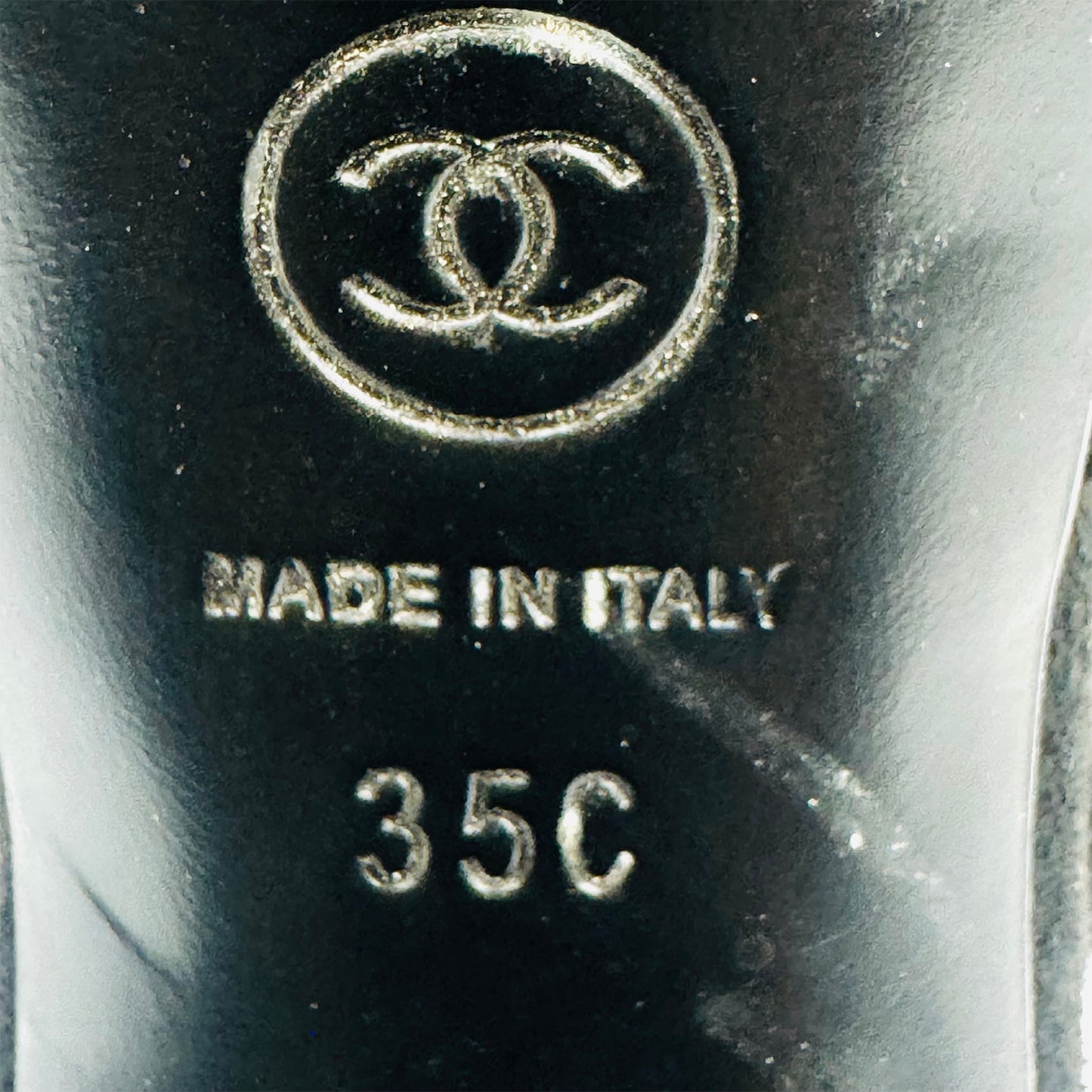 Chanel Women's Black CC Logo Block Heel (Size 35)