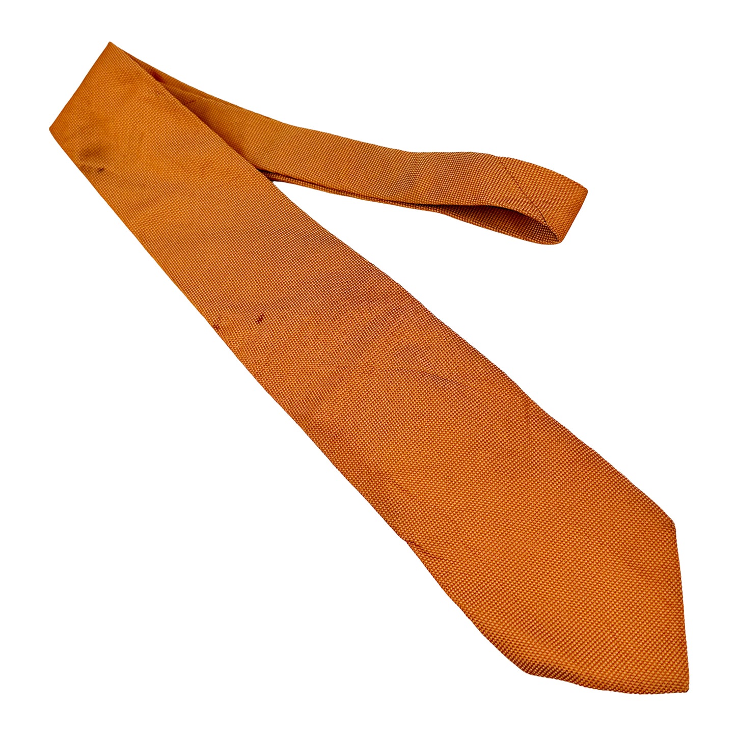 Burberry London Burnt Orange 'Textured Micro-Pattern' Silk Tie