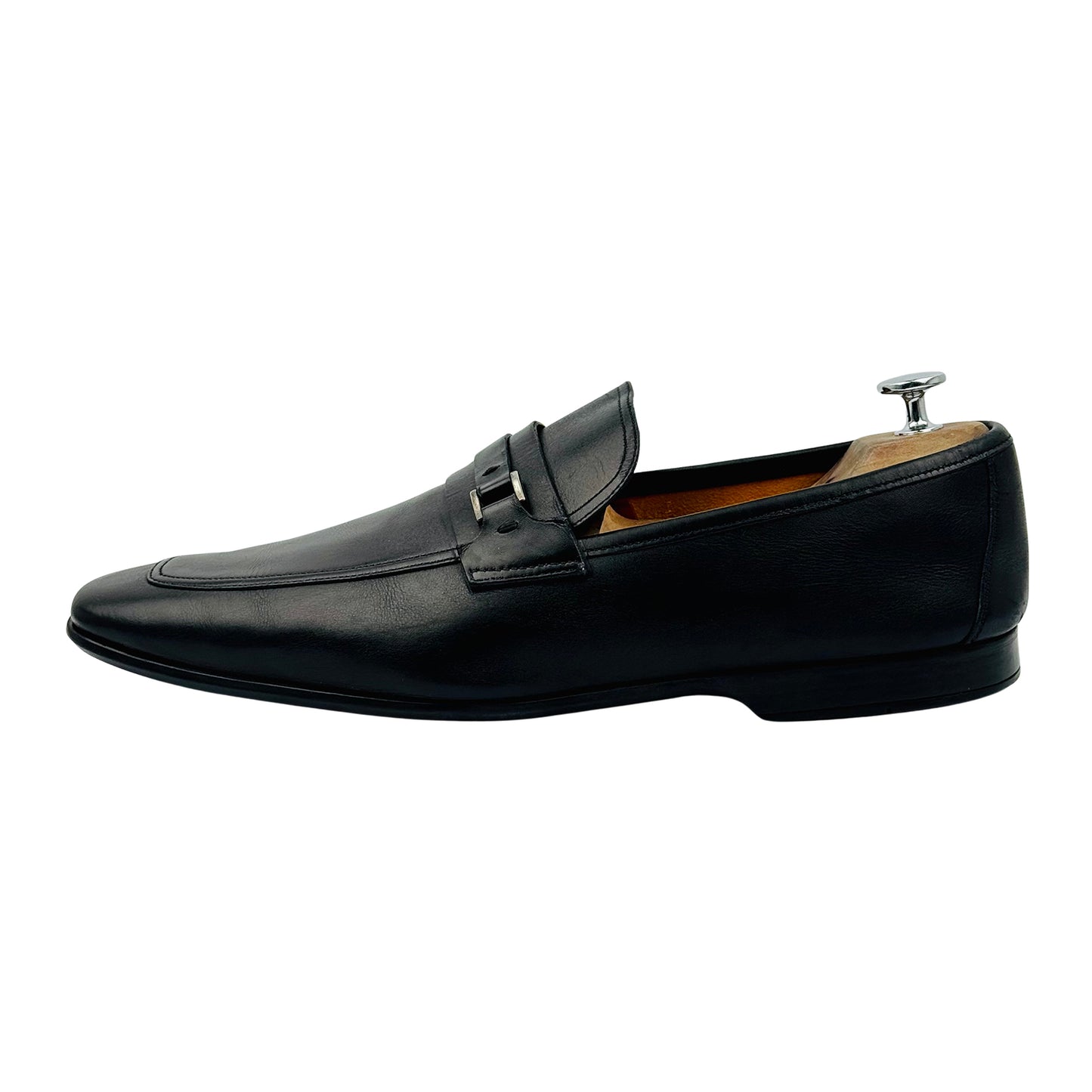 Magnanni Men's Black Leather Miengo Loafer (Size 45)