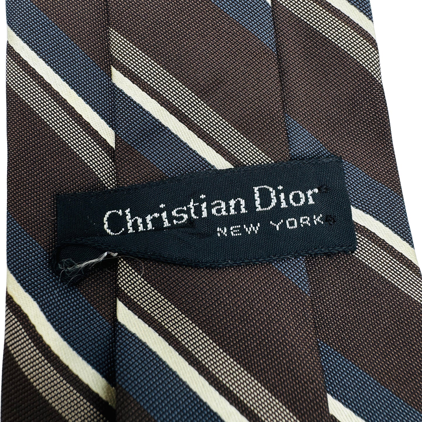 Christian Dior Brown 'Diagonal Stripes' Tie (Size Regular)
