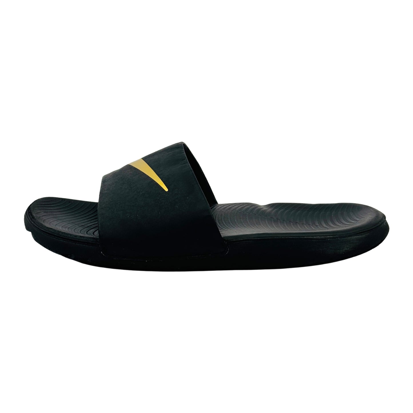 Image of Nike Kawa Big Kid's Black Slippers (Size 37.5/38) - 819352-003
