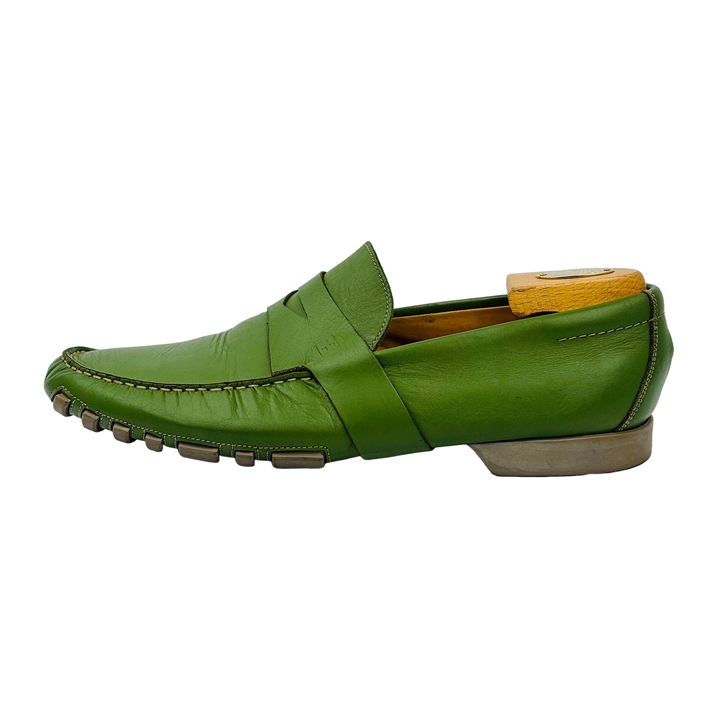 Bally Men's Saturno Green Leather Loafers (Size 45.5/46) - SATURNO-02