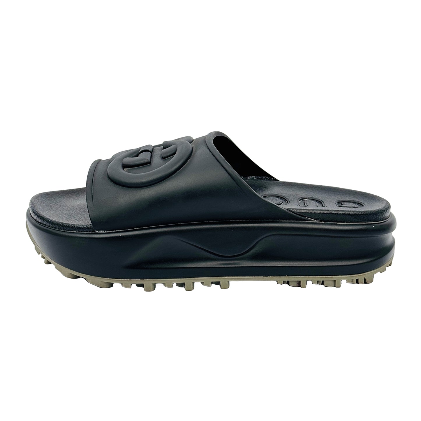 Image of Gucci Black Interlocking G Slides (Size 39/39.5) - GUC1556587