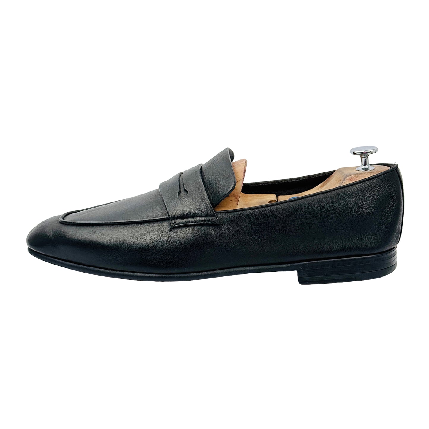 Ermenegildo Zegna L'Asola Hancrafted Black Loafers (Size 45/45.5)