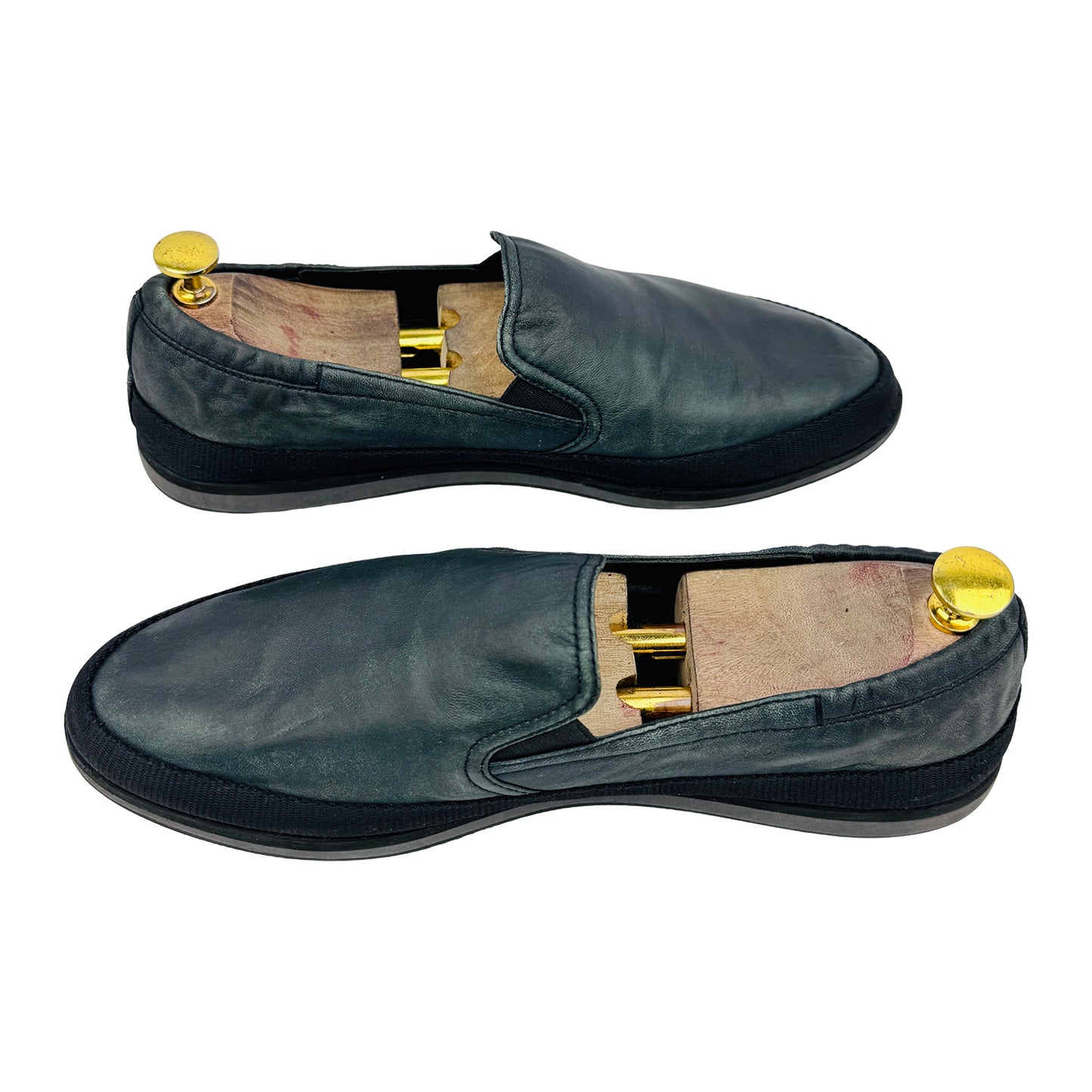 Prada Men's Casual Two Tone Leather Slipons (Size 42.5/43)