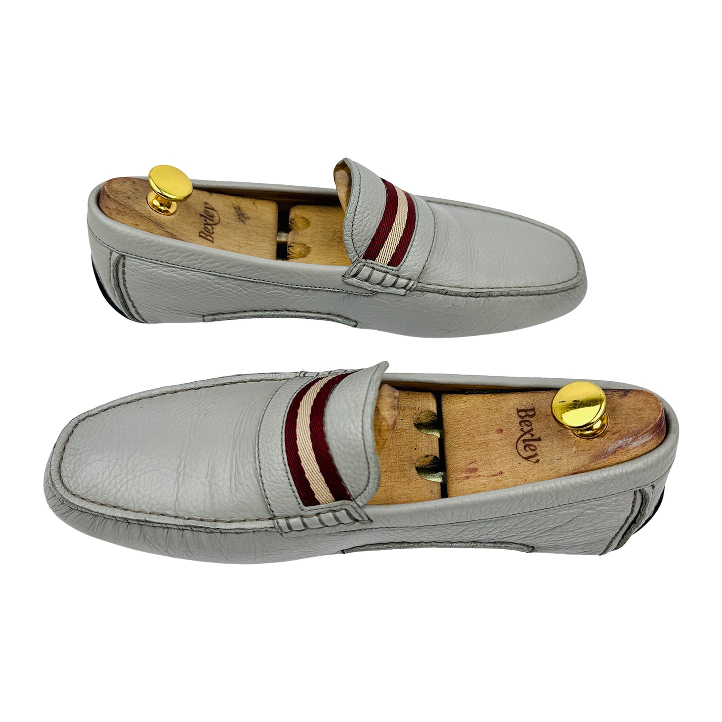 Bally Men's Wabler Light Grey Driver Loafers (Size 42/42.5)