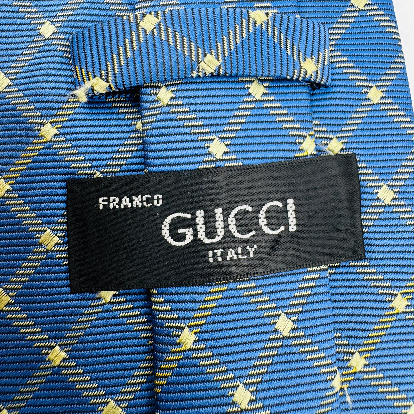 Gucci Blue 'Check Pattern' Tie (Size Regular)