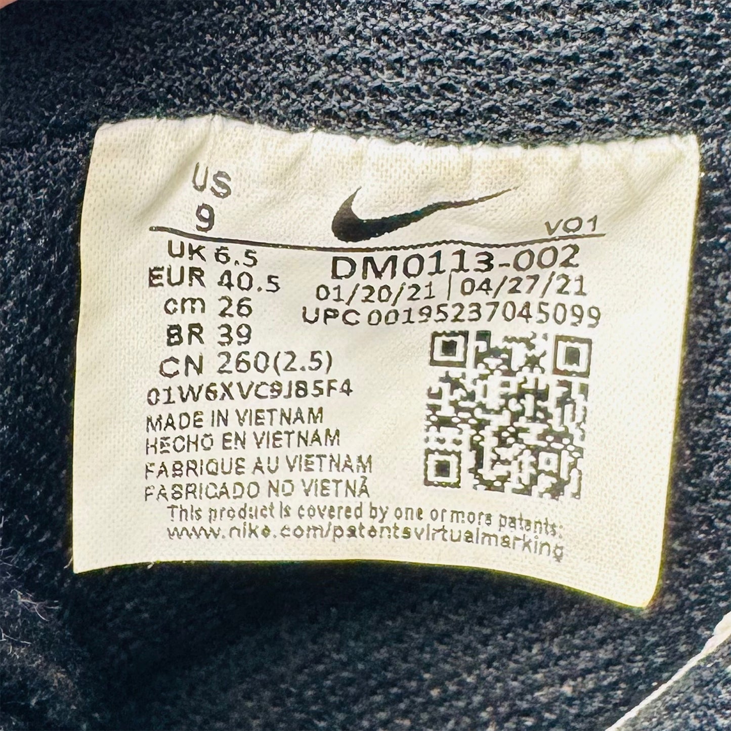 Nike Court Vision Alta Black Sneakers (Size 40.5) - DM0113-002