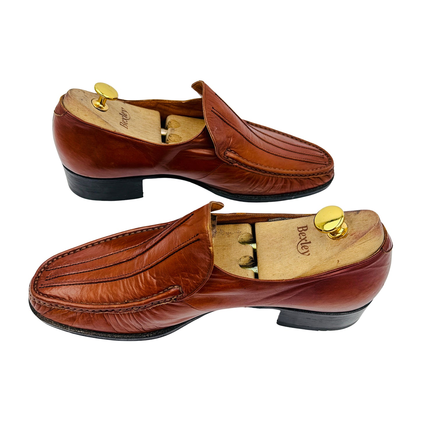 Karandonis Men's Brown Leather Vintage Loafers (Size 43/43.5)