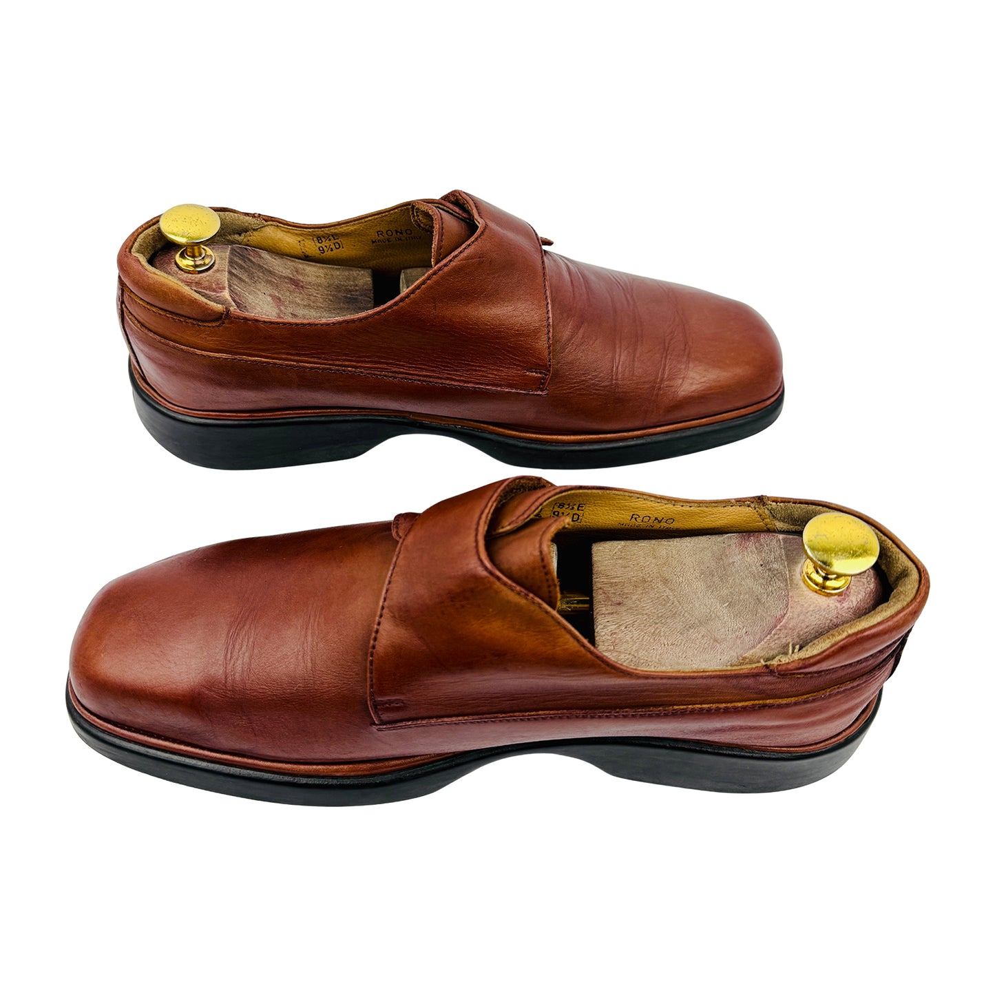 Bally Rono Hook & Loop Brown Leather Shoes (Size 42.5/43)