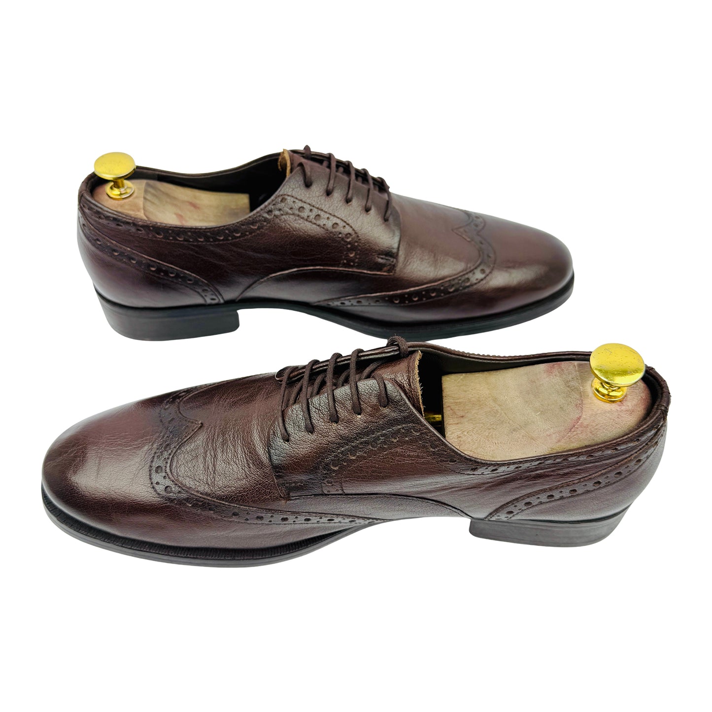 Zara Men's Brown Leather Derby Shoes (Size 42.5/43)