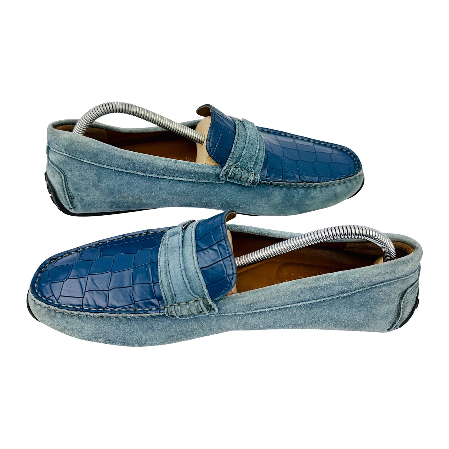 Bally Men's Keeper Blue Suede Leather Loafers (Size 43/43.5)