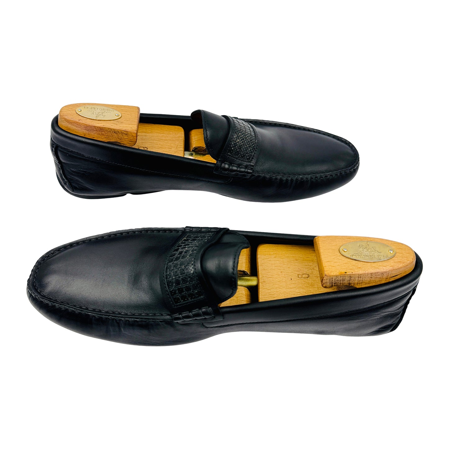 Versace Collection Men's Black Leather Loafers (Size 42/42.5)