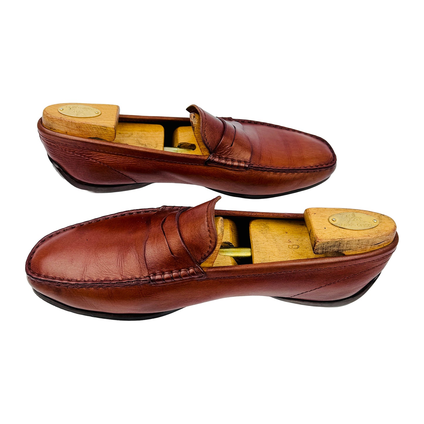 Cross image of Tod's Men's Gommino Brown Leather Loafers (Size 43)