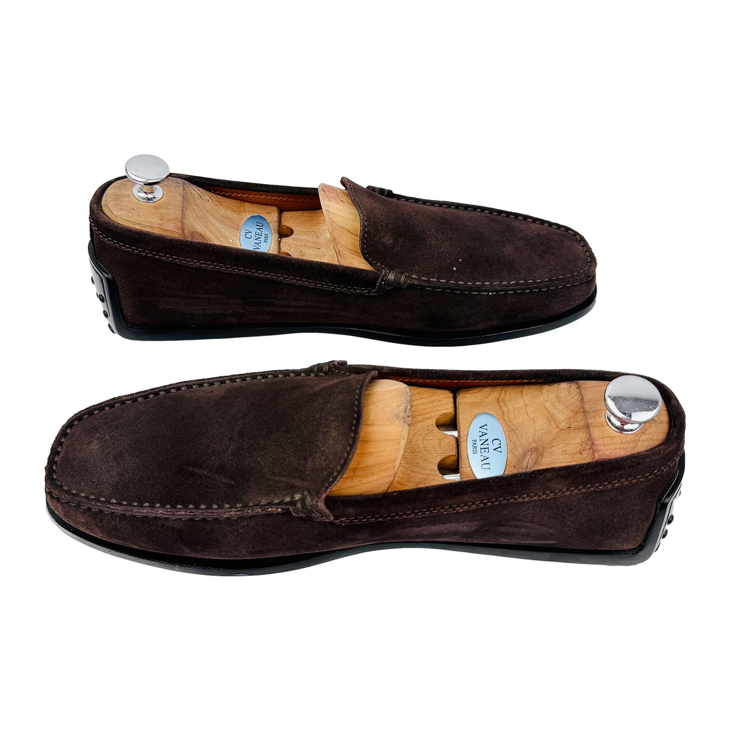 Tods Men's Suede Dark Brown Loafers (Size 44/44.5)