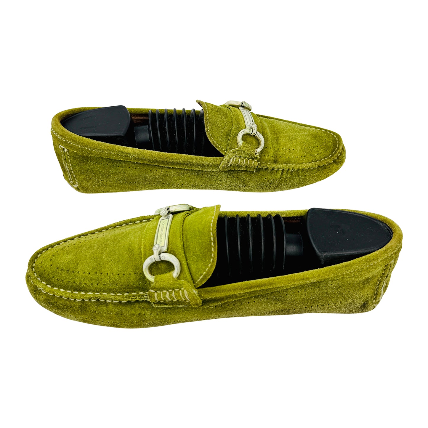 Dolce & Gabbana Men's Green Suede Loafers (Size 41.5/42)