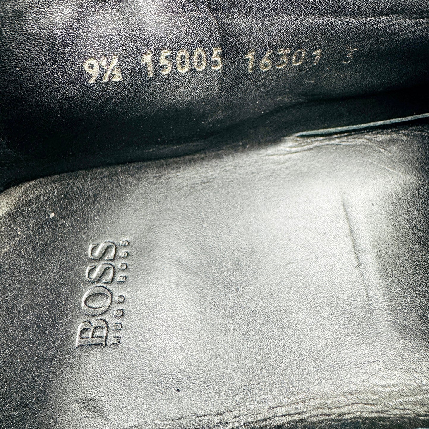 Hugo Boss Men's Black Leather Driving Loafers (Size 44)