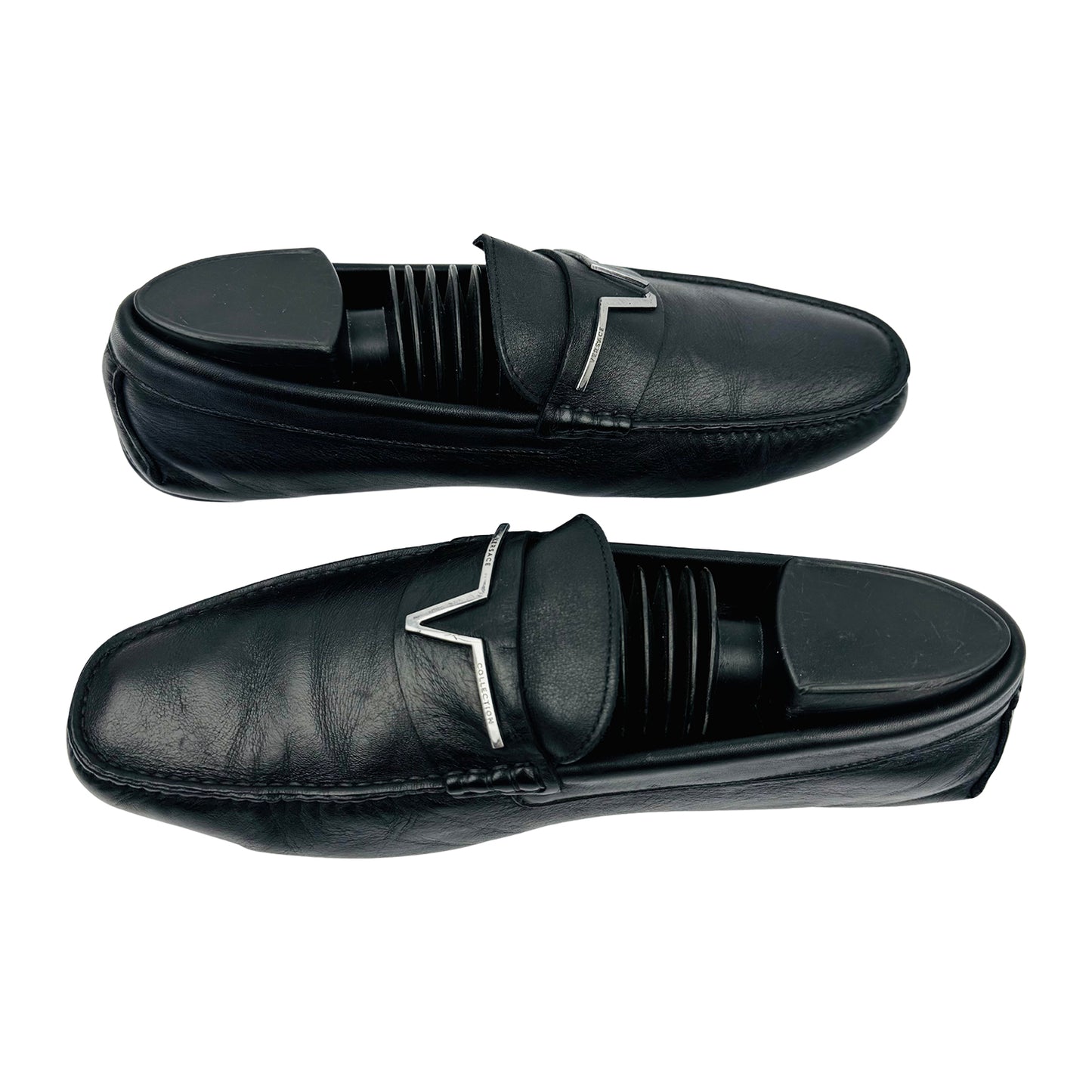 Versace V-Logo Bit Driver Black Loafer (Size 41/42)