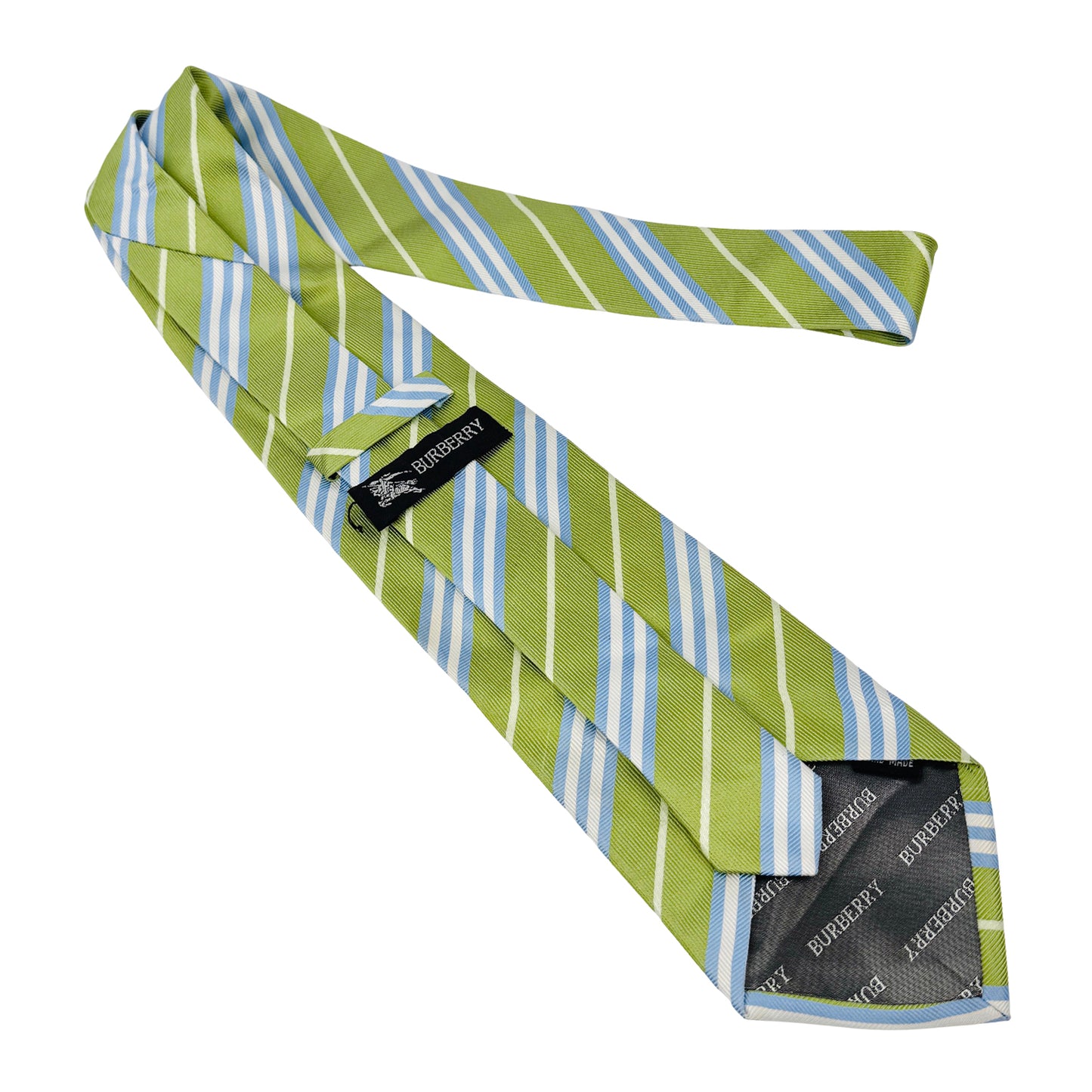 Burberry Green Base 'Diagonal Stripes' Tie
