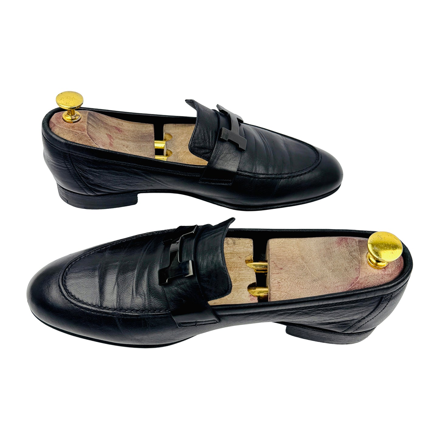 Hermes Paris Men's Signature 'H' Buckle Loafers (Size 41.5/42)