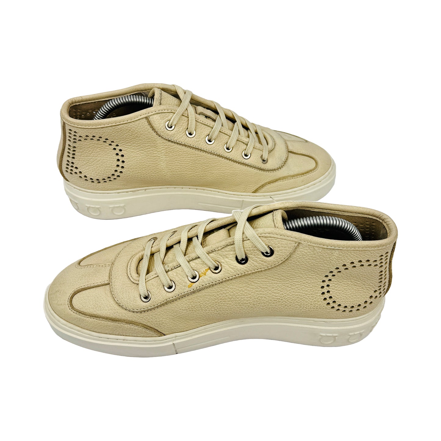 Cross image of Salvatore Ferragamo Men's Angel Leather Sneakers (Size 42)