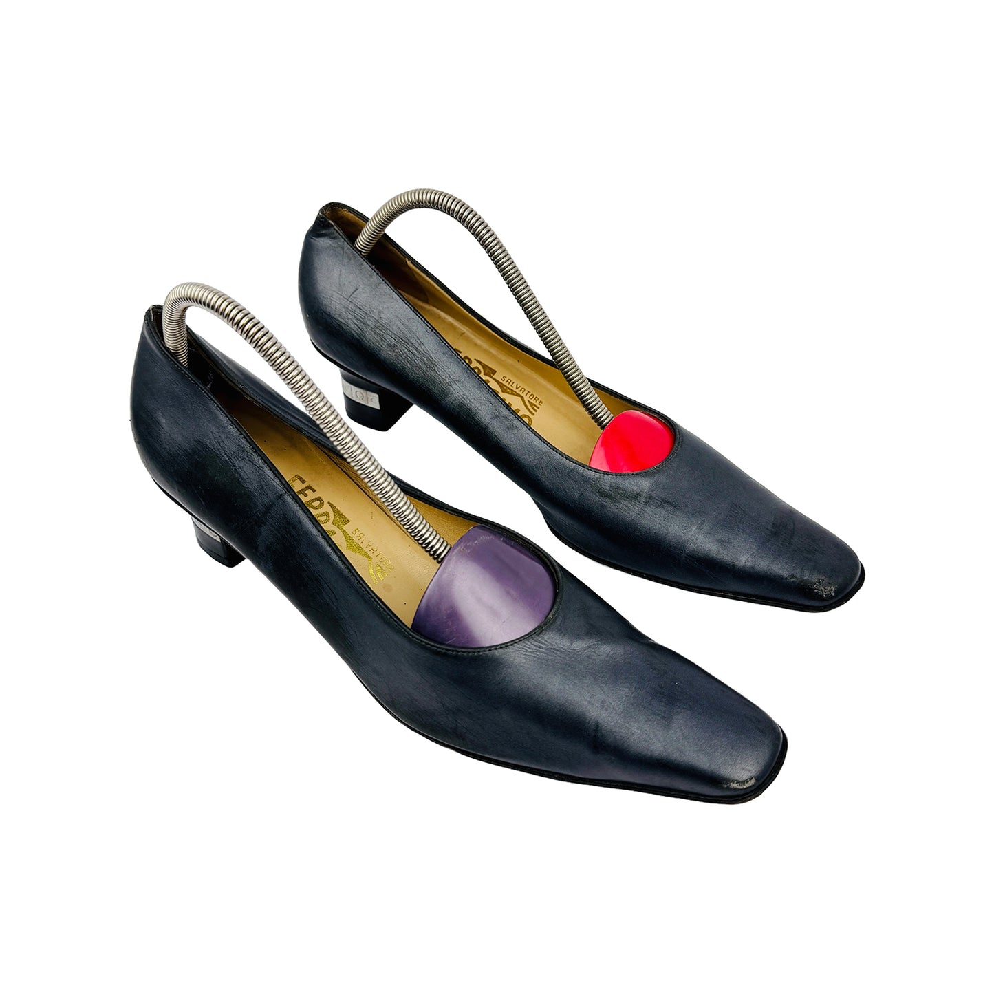 Salvatore Ferragamo Black Leather Heels (Size 38/38.5)