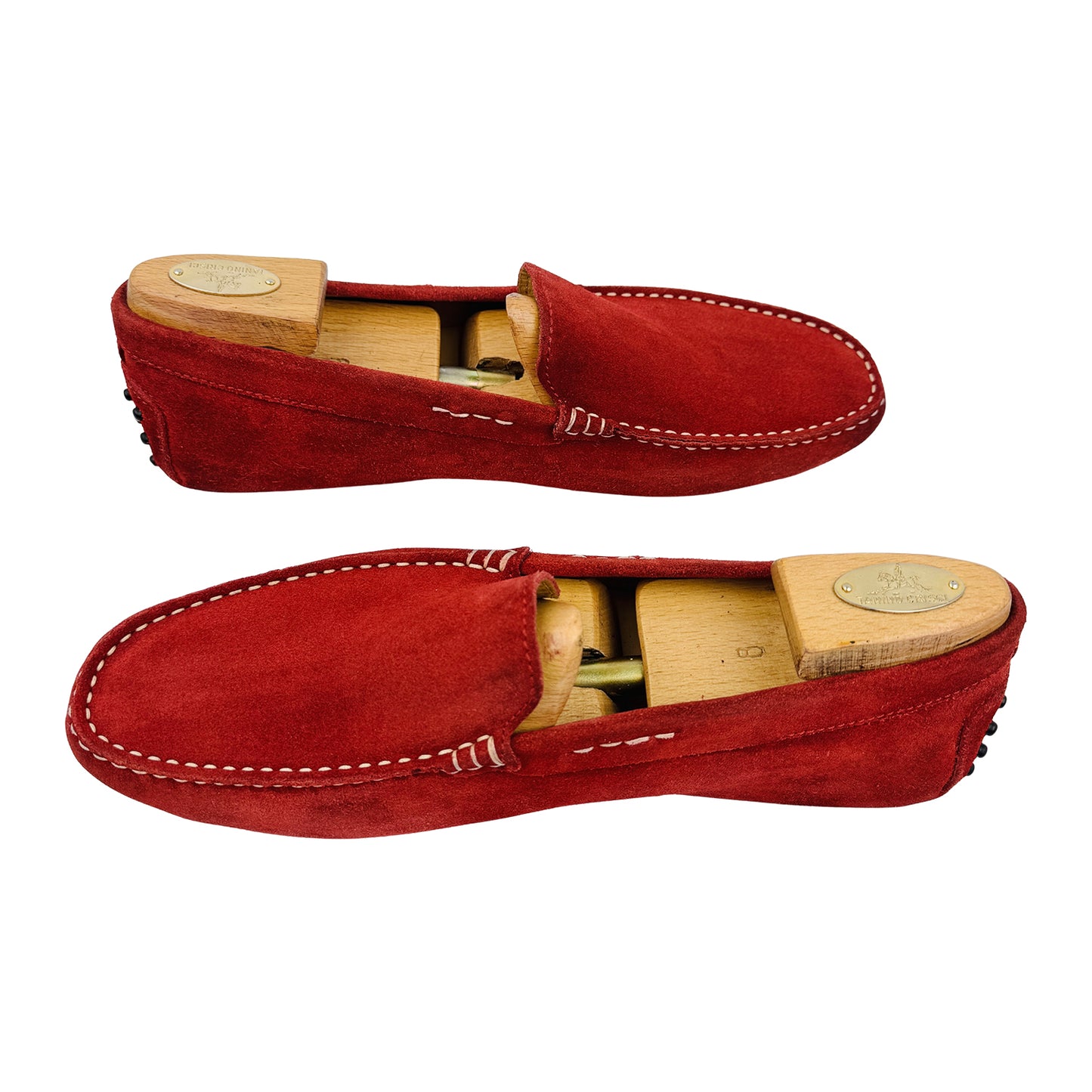 Tod's Red Suede Gommino Driving Loafers (Size 43/43.5)