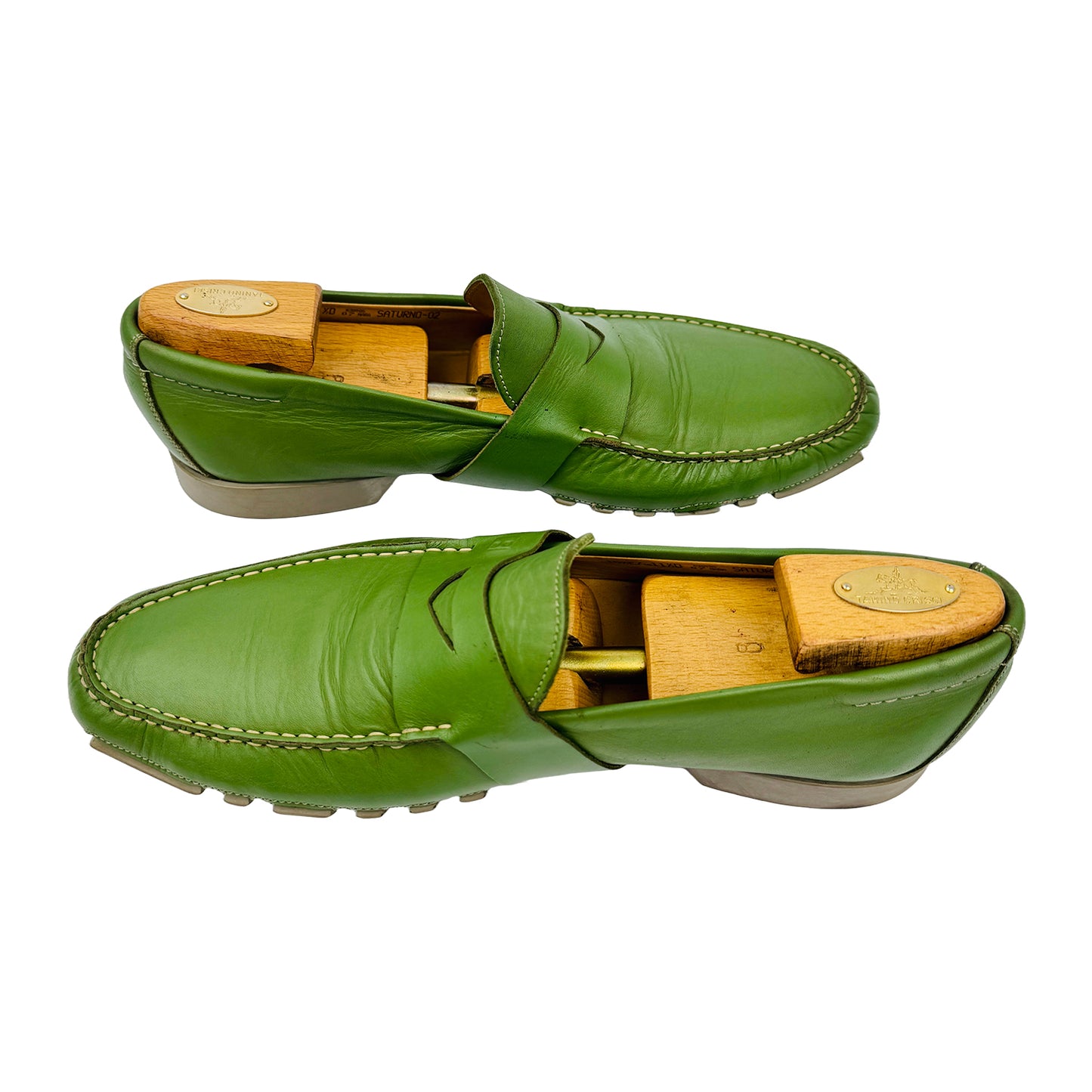 Bally Men's Saturno Green Leather Loafers (Size 45.5/46) - SATURNO-02