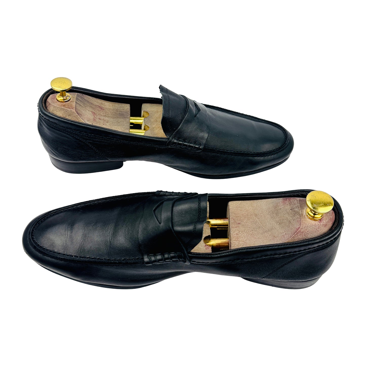 Massimo Dutti Black Leather Penny Loafers (Size 42.5/43)